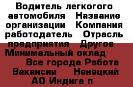 Водитель легкогого автомобиля › Название организации ­ Компания-работодатель › Отрасль предприятия ­ Другое › Минимальный оклад ­ 55 000 - Все города Работа » Вакансии   . Ненецкий АО,Индига п.